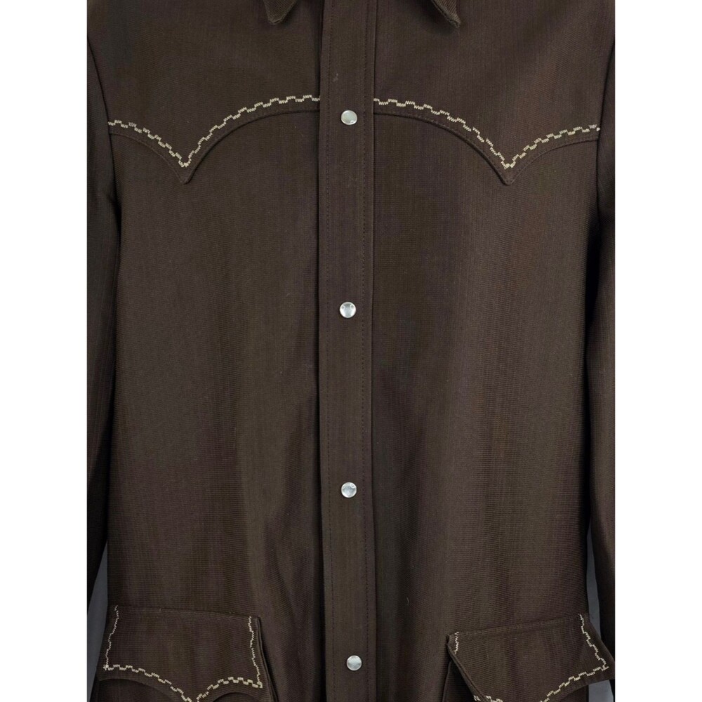 Tregus Westwear Men's Brown Western Snap Front Shirt Size 42 Vintage 3568 - Picture 3 of 13